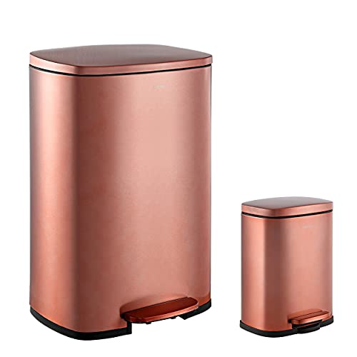happimess HPM1006D Connor Trash Can with Soft-Close Lid, Rose Gold