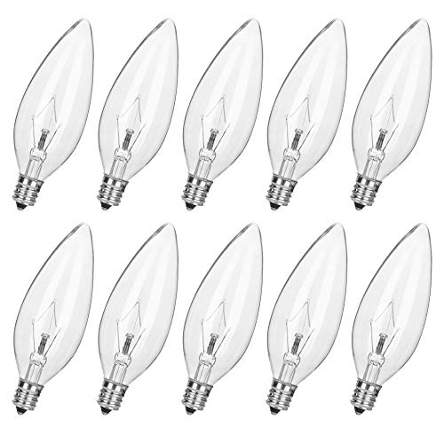 haraqi 10 Pack 60W 120V E12 Base Clear Light Bulbs