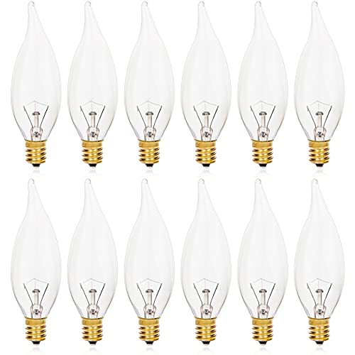 Haraqi 12 Pack E12 Base Incandescent Light Bulbs