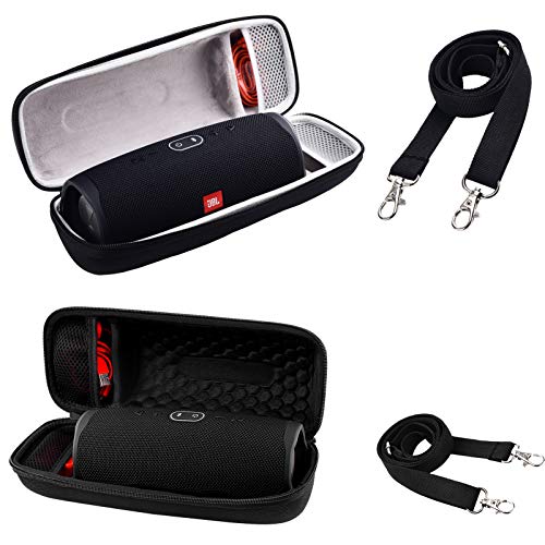 Hard Travel Case for JBL Charge 4 Waterproof Bluetooth Speaker. Carrying Storage Bag Fits Charger and USB Cable Bundle - 2 Pack