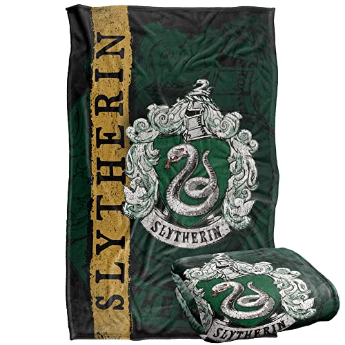 Harry Potter Blanket, 36"x58" Harry Potter House Crest Slytherin Silky Touch Super Soft Throw Blanket