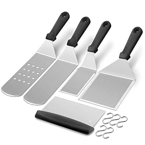 HaSteeL Griddle Accessories Kit of 5 - Professional Stainless Steel Tools
