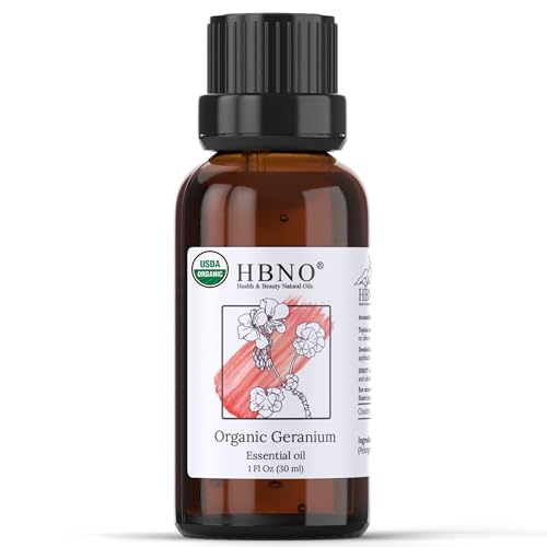 HBNO Organic Geranium Essential Oil 1 oz (30ml)