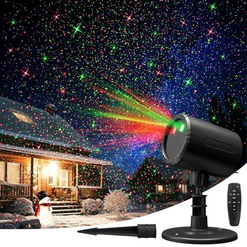 HD Dynamic Moving Red and Green Starry Projection Light