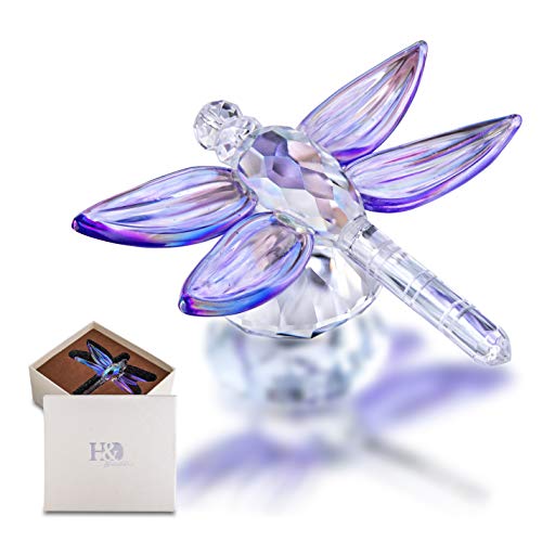 H&D HYALINE & DORA Standing Crystal Dragonfly with Diamond Ornament