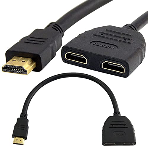  HDMI Cable Splitter 1 in 2 Out HDMI Adapter Cable HDMI Male to Dual  HDMI Female 1 to 2 Way, Support Two TVs at The Same Time, Signal One In Two  Out : Electronics