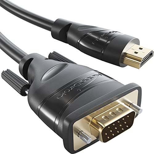 HDMI-VGA Adapter Cable – 6ft (HDMI to VGA, High Speed HDMI/15-pin D-sub, Monitor Cable to Connect PCs, laptops, and Other HDMI Devices to VGA Screens at Full HD/1080p and a Fast 60Hz) by CableDirect
