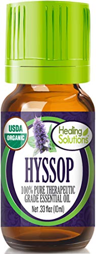 Healing Solutions Organic 10ml Oils - Hyssop Essential Oil - 0.33 Fluid Ounces