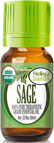 Healing Solutions Organic 10ml Oils - Sage Essential Oil - 0.33 Fluid Ounces