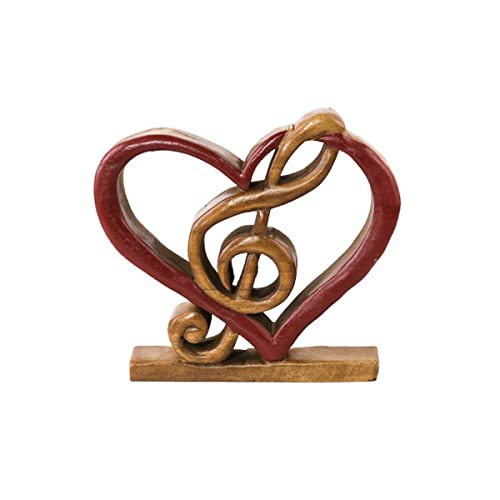 Heart Music Design Sculpture in Solid Wood