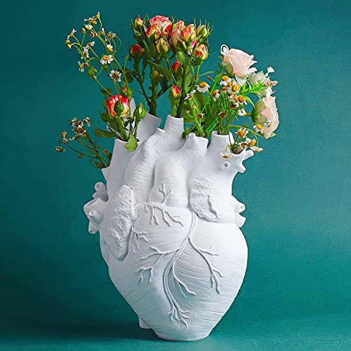 Heart Shaped Decorative Vase - White