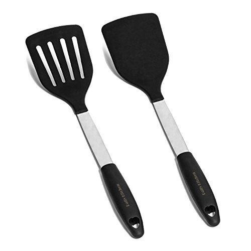 Heat Resistant Silicone and Stainless Steel Turner Spatula Set