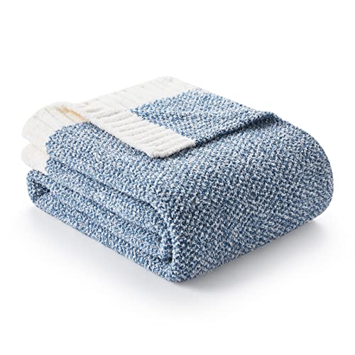 Heather Blue Throw Blanket for Couch