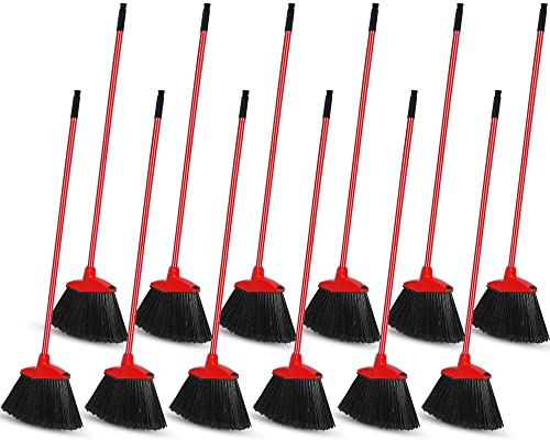 Heavy Duty Broom Bulk - 12 Pcs - 53 Inch - Commercial Angle Brooms