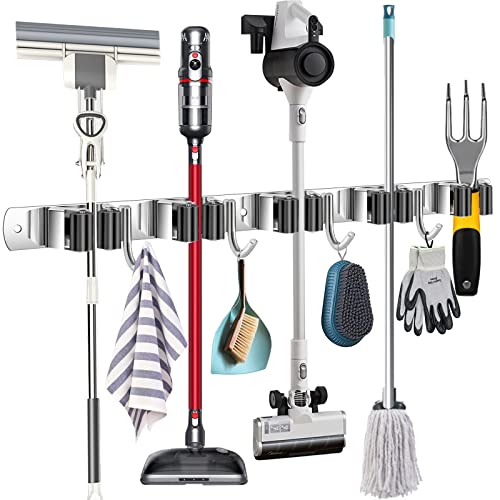 Heavy Duty Mop and Broom Holder Wall Mount