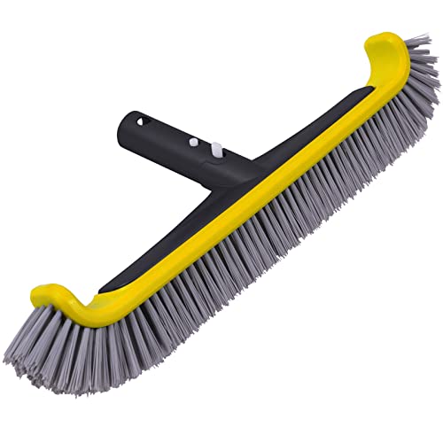 US Pool Supply Professional Pool Step and Corner Cleaning Brush with  Adjustable 180 Degree Handle Rotation - Curved End Bristles - Easily Scrub  Sweep