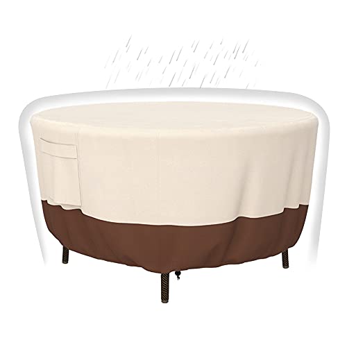 Heavy Duty Round Patio Table Cover (84D x 28H Inch)