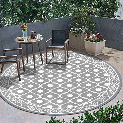 HEBE Round Outdoor Rug for Patios Clearance