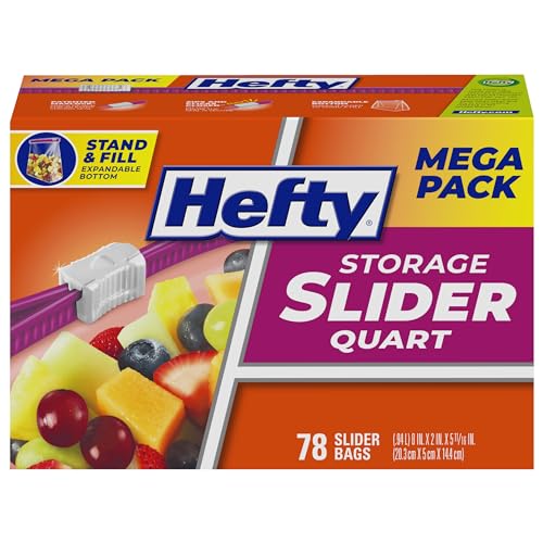 Hefty Slider Freezer Calendar Bags, Gallon Size, 100 Total Bags, 25 Count  (Pack of 4)