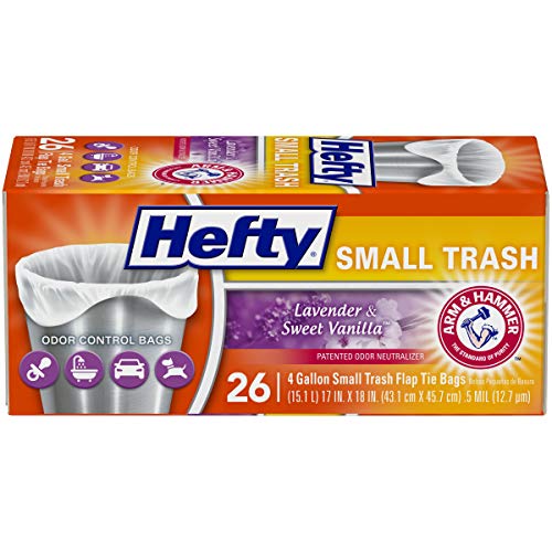 Hefty Small Garbage Bags, Lavender & Sweet Vanilla, 26 Count