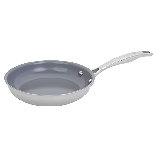 HENCKELS Clad H3 8-inch Induction Ceramic Nonstick Frying Pan, Stainless Steel