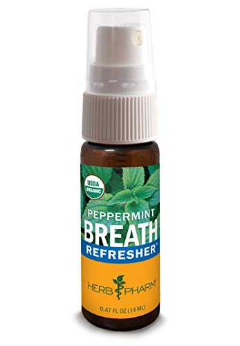 Herb Pharm Breath Refresher Certified Organic Herbal Fresh Breath Spray, Peppermint