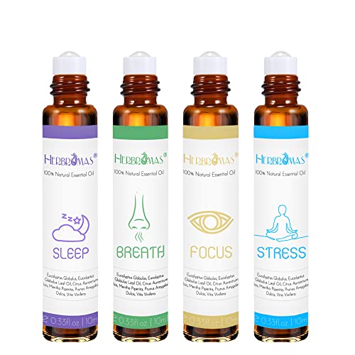HERBROMAS Aromatherapy Oils Roller Set