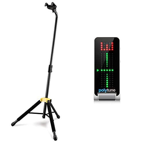 HERCULES GS414B + POLYTUNE CLIP: Ultimate Guitar Stand and Tuner