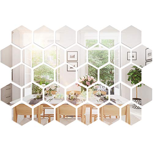 Hexagon Mirror Wall Stickers Removable Acrylic Mirror