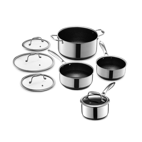 HexClad Stainless Steel Cookware Pot Set