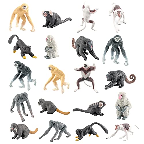 Hiawbon 20 Pcs Monkey Figurines