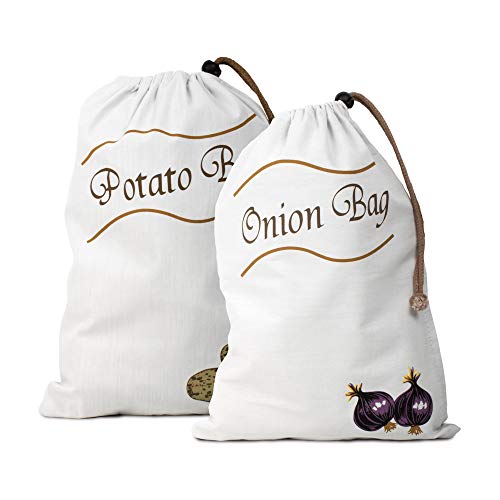 HIC Kitchen Reusable Potato and Onion Saver Bag Set