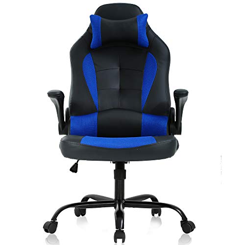 High Back Gaming Chair with Lumbar Support and PU Leather