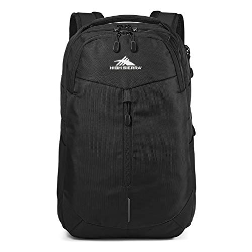 High Sierra Swerve Pro Backpack Bookbag w/Laptop Pocket & Tablet Sleeve, Black