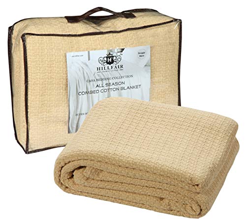 HILLFAIR 100% Soft Premium Combed Cotton Thermal Blanket