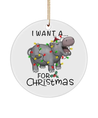 Hippo Christmas Ornament