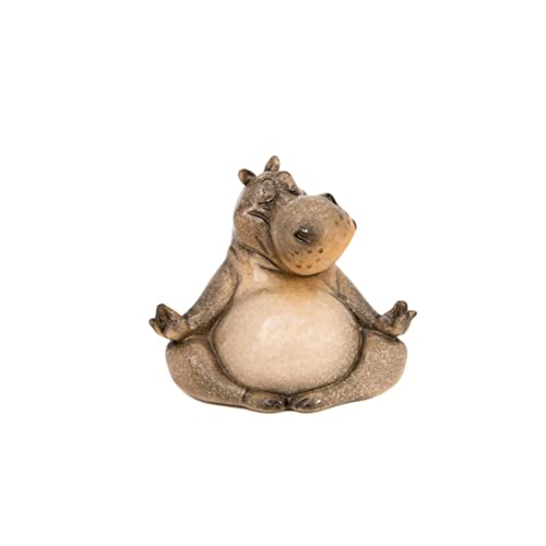 Hippo Yoga Statue Figurine - Zen Meditation Lotus Pose