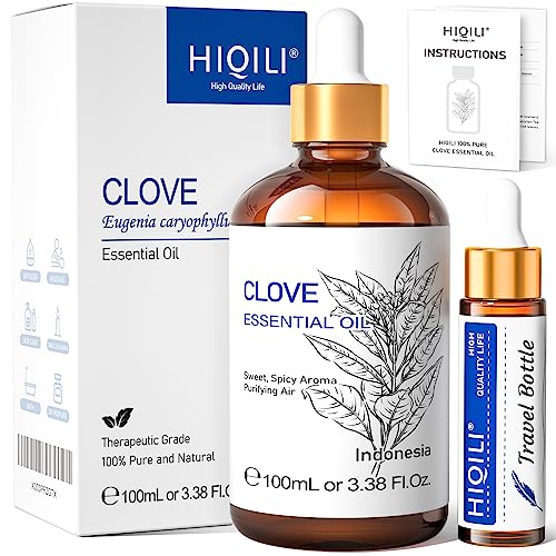 HIQILI Clove Oil - Premium Quality for Tooth, Hair, Skin