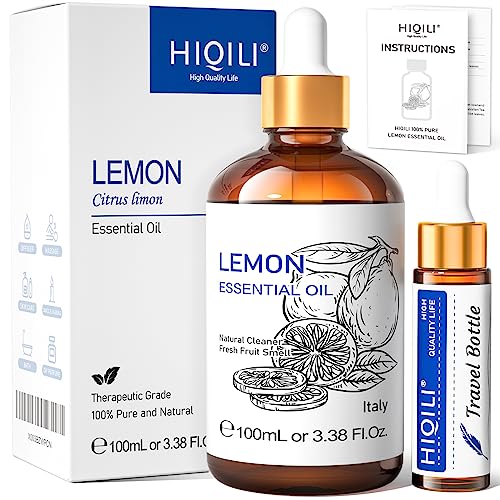 HIQILI Lemon Essential Oil - 100% Pure Natural Undiluted Premium Oil