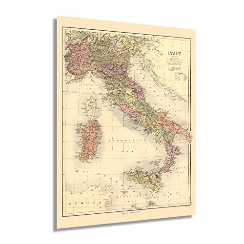 HISTORIX Vintage 1890 Italy Map