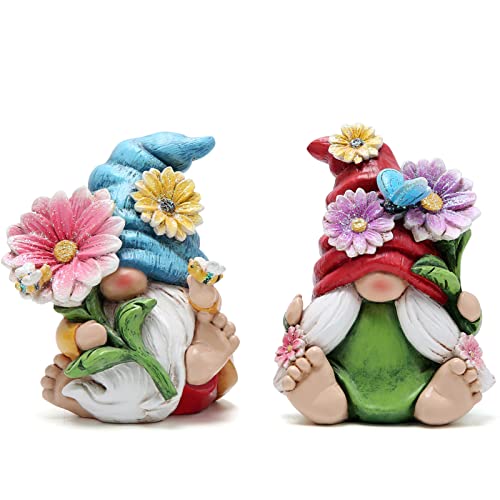 Hodao Spring Summer Gnome Garden Decorations - Table Gnome Decor Indoor Home Decorations