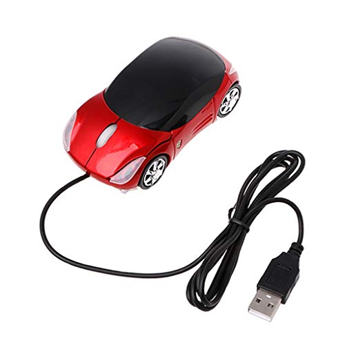 Hoiert 1000DPI Mini Car Shape USB Optical Wired Innovative 2 Headlights Mouse for PC Laptop Computer