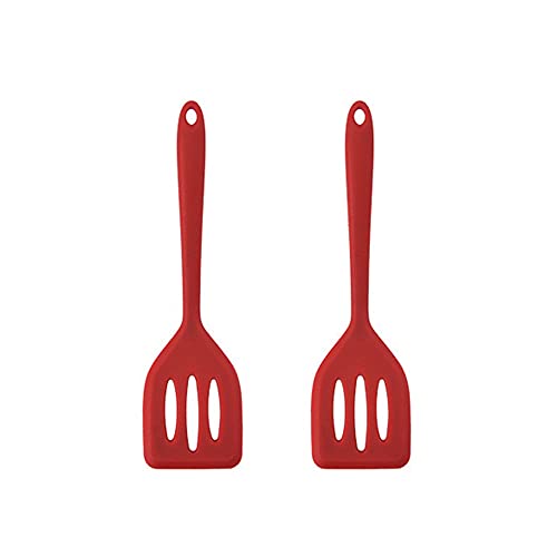 HOIRIX Small Silicone Turner High Heat Resistant Spatula (8.2 IN, Red)