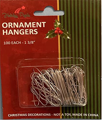 Holiday Pride Metal Christmas Tree Ornament Hooks - 100 Count