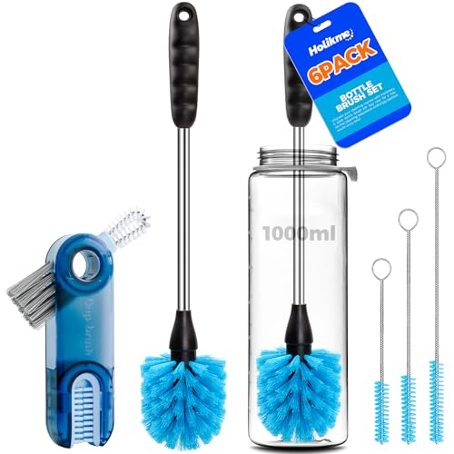 DECORA 10 Pieces Nylon Cleaning Bottle Brush Pipe Cleaning Brushes Tube  Brushes Tube Bottle Straw Washing Cleaner Bristle Kit Tool Black