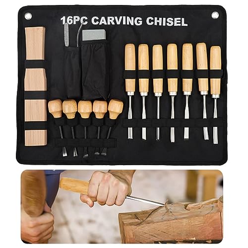 Toolso Stone Carving Tool 10pcs High-Carbon Steel Carving Chisels/Knives  Kits 