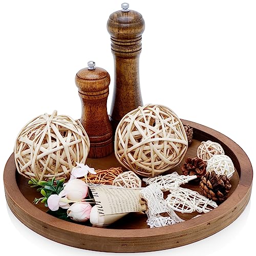 HOMBEMO 13.4 Inch Decorative Wooden Serving Tray