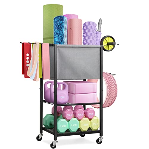 Home Gym Storage Rack for Yoga Block and More