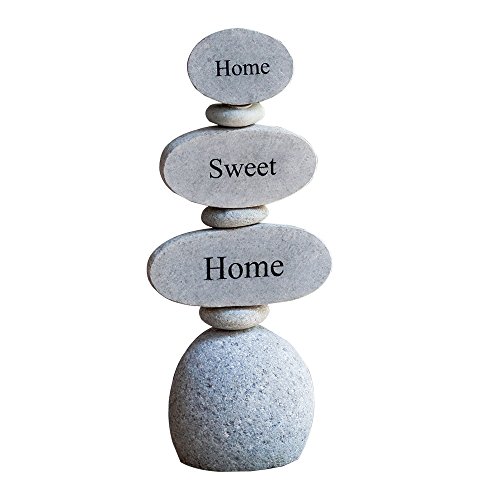 Home Sweet Home Engraved Stone Rock Cairn Zen Garden Sculpture