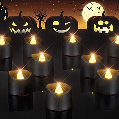 Homemory Black Tea Lights Candles - Flameless Votive Candles